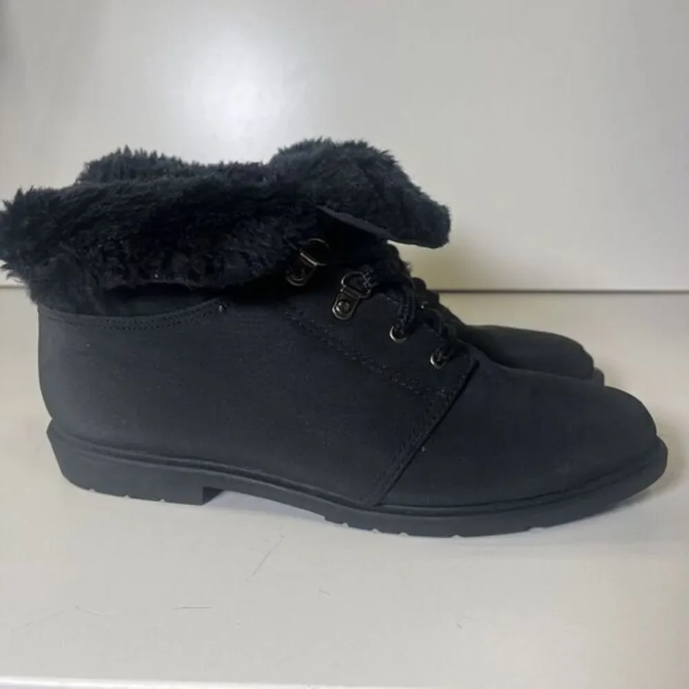 Original Rugged Outback Womens Ankle‎ Boots Black Waterproof 8 Sherpa Grunge